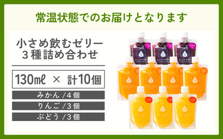 小さめ飲む ゼリー 詰め合わせ 3種 10個  [m01-a049]