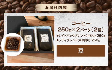 コーヒー 豆 コーヒー[レイドバック珈琲の自家焙煎スペシャルティコーヒーブレンド250g×2種セット(豆)]