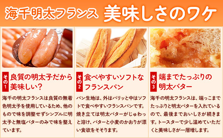 パン 明太フランス 10本 株式会社海千《90日以内に出荷予定(土日祝除く)》明太子 パン 明太フランス 冷凍 株式会社海千 送料無料