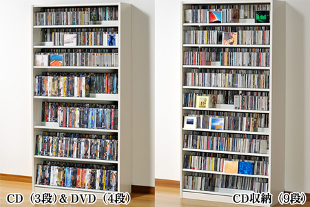 タンデムCDストッカー TCS890W ホワイト 【CD 最大1503枚収納 奥行の二段式】