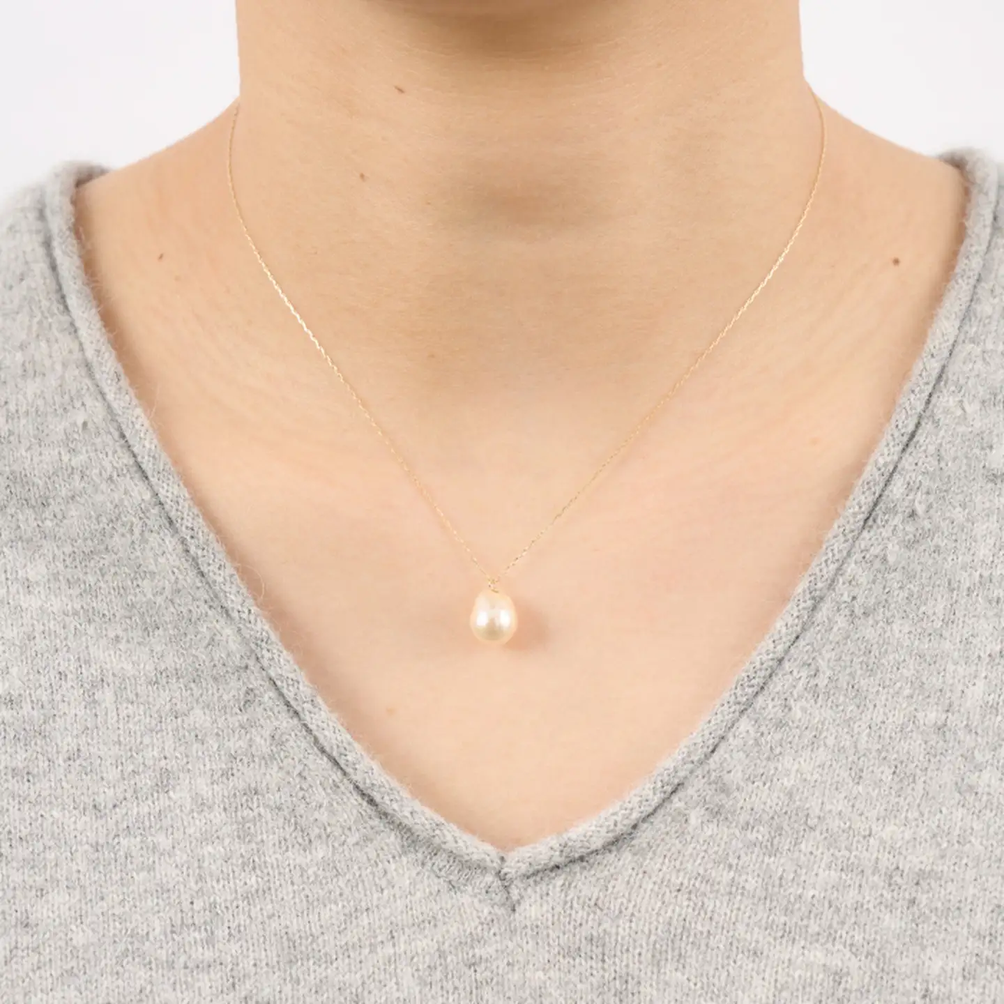 8.5ミリ可愛いアコヤバロックパールペンダントネックレス：C149-023