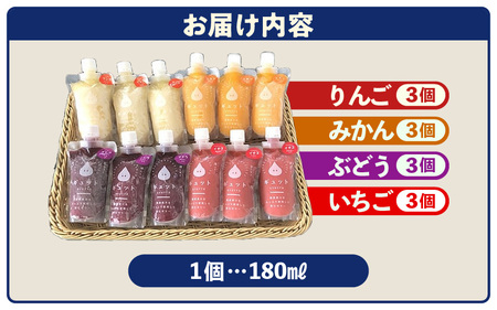 凍らせて食べるゼリー 詰め合わせ4種 12個入 ゼリー [m01-a008]