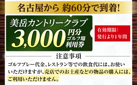 美岳カントリークラブ 3,000円分 [AVAM001] ゴルフ 利用券 岐阜県 東海 ゴルフ場