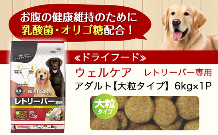 ドッグフード(レトリーバー専用)アダルト6kg_LG-3315_(都城市) 国産総合栄養食 ドライフード レトリーバー専用 大粒タイプ アダルト用 健康維持 犬種別 犬用フード