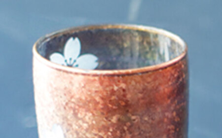 美濃輝璃妓 タンブラーグラス 『桜』 ブロンズ （サファイア） 【丸モ高木陶器】 タンブラー グラス 酒器[TBA207]