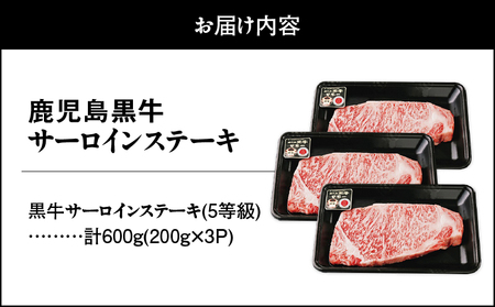 21-1 （A-101）鹿児島黒牛サーロインステーキ（200g×3枚） KN009-001 肉 牛肉 冷凍