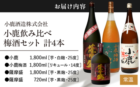 753-1 小鹿飲み比べ梅酒セット 計4本 KN013-002 酒