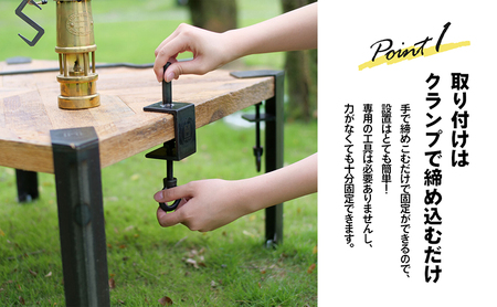 クランプ式ランタンハンガー キャンプ アウトドア 用品 ギア インテリア 雑貨 2WAY アウトドアグッズ キャンプグッズ 