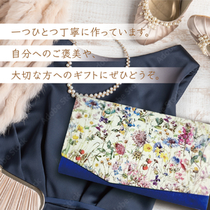 myフクサ(袱紗)　リバティWild Flowers×ブルー×グリーン