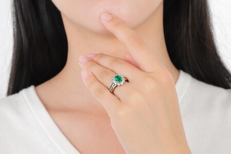 【ふるなび限定】【一点もの】エメラルド（1.10ct）ダイヤモンドプラチナリング　R91　K05147-H　FN-Limited-SP