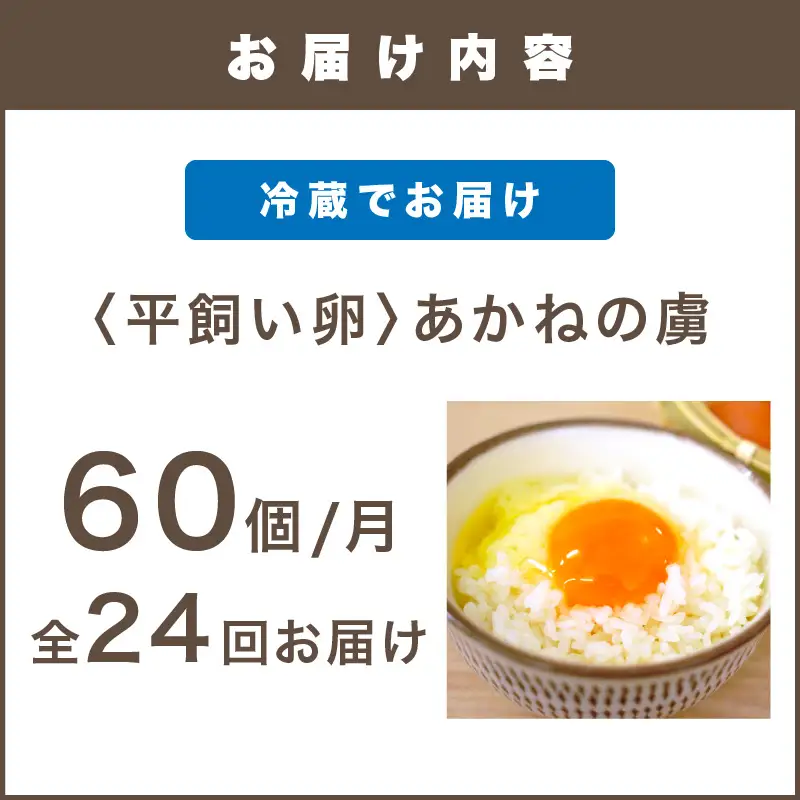 〈平飼い卵〉あかねの虜（60個）【全24回お届け】【N76-002】