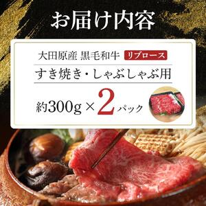 大田原産 黒毛和牛 リブロース すき焼き・しゃぶしゃぶ用　300g×2