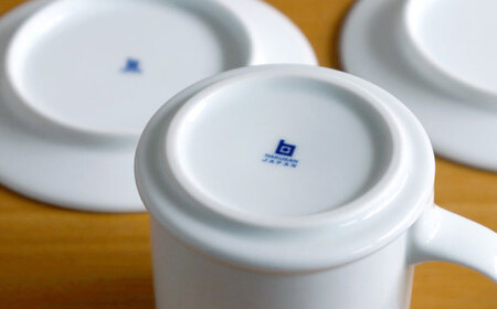 【白山陶器】【H型シリーズ】コーヒーカップ＆ソーサー 白磁 2客セット【波佐見焼】[TA198]