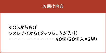 【からあげ聖林】SDGsからあげ「ワスレナイから」ジャワしょうが入り（40個） _KH5306