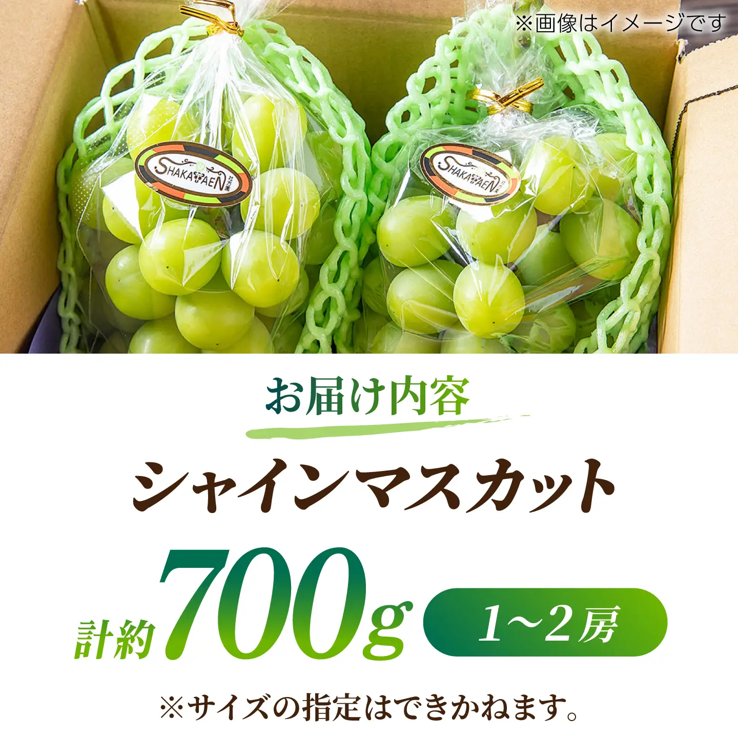 【先行予約】【訳あり】 シャインマスカット 約700g(1～2房)  マスカットフルーツ 果物 ぶどう【合同会社 社方園】[ZBZ027]
