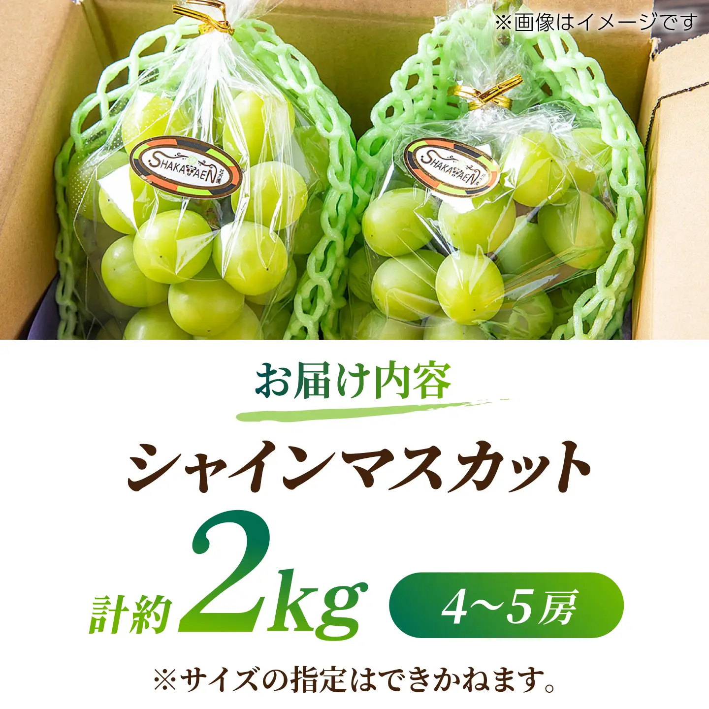 【先行予約】【訳あり】 シャインマスカット 約2kg(4～5房)【合同会社 社方園】[ZBZ032]