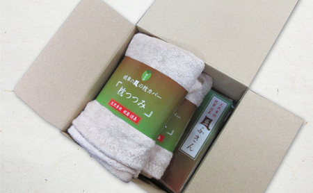 柿渋染ふきん2枚・枕カバー2個セット 寝具 キッチン用品 