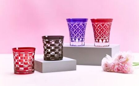 江戸切子 すみだモダン認証品 グラス 粋と技シリーズ六角篭目 紅色 ヒロタグラスクラフト 高級 切子 赤 ガラス コップ ガラスコップ ミニグラス ロックグラス 食器 工芸品 伝統工芸 ギフト プレゼント 贈答 贈答品 贈り物 お祝い 退職祝い 東京