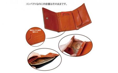 匠 コンパクト三つ折り財布 ブラック/オレンジ