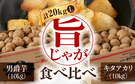 【9月下旬以降順次発送】食べ比べセット 20kg   ( 男爵芋 キタアカリ 各10kg ) じゃがいも [AJAK014]