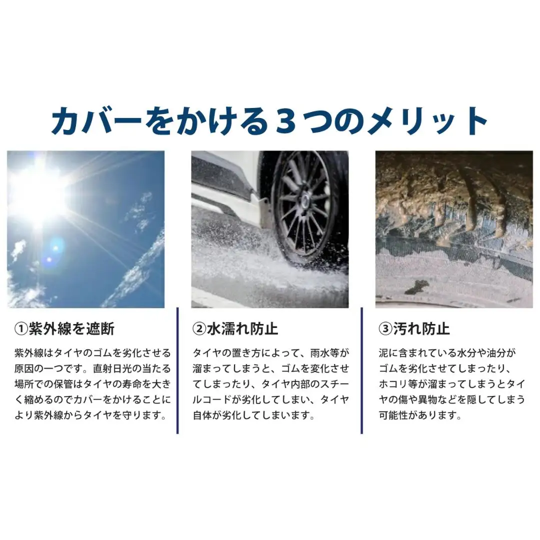 タイヤラックカバー 大型  極厚 カバーのみ ワイドサイズ タイヤカバー 燕三条製 【030S058】