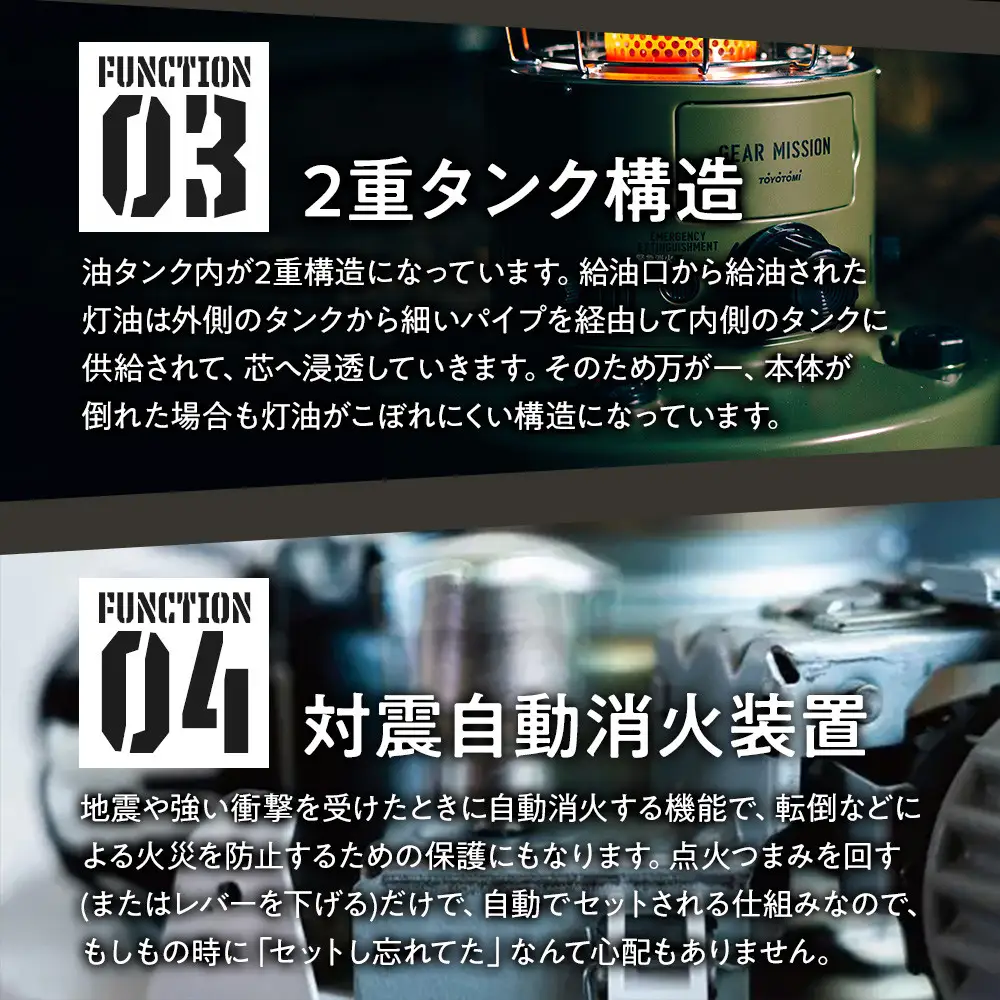 【GEAR MISSION】【トヨトミ】対流形石油ストーブ「RR-GER25(オリーブグリーン)」7～9畳