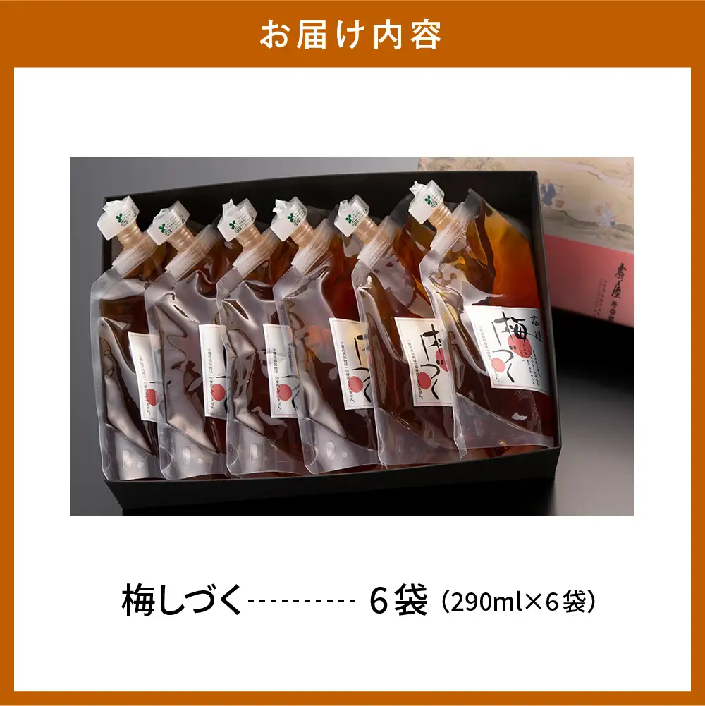 梅シロップ 「 梅しづく 」 290ml×6袋 (3から5倍希釈) 梅