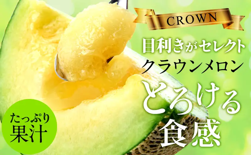 【12ヶ月定期便】クラウンメロン【並（白等級）】小玉（1.1kg前後）2玉入り 
