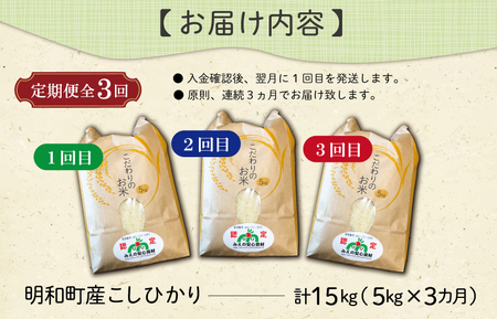 三重県産 山本農産のお米（コシヒカリ）の定期便 5kg×3回 yn5