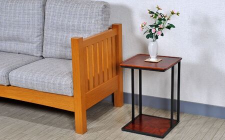 〈創業明治2 年、田中家具謹製〉けやきのサイドテーブル 2 段 #2【田中家具】