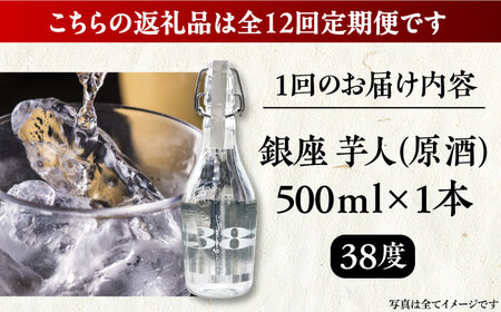 【全12回定期便】芋焼酎 銀座芋人 原酒 500ml（38度）[VDA011] 芋焼酎