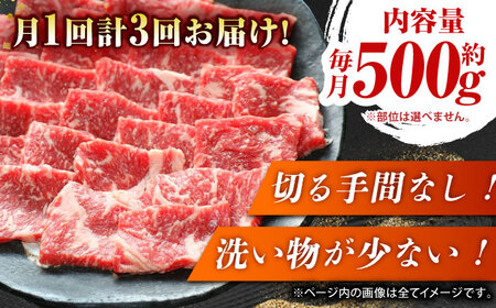 【3回定期便】GI認証 くまもとあか牛 焼肉用 約500ｇ【山鹿市（桜屋）】[ZBO062]