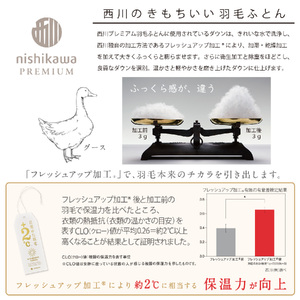 【 nishikawa / 西川 】 羽毛 肌掛け ふとん / ポーランドホワイトグース93％ / 0.3kg / シングル 【P311W】 羽毛布団 ふとん