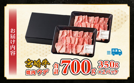 牛肉 宮崎牛 ウデ 赤身 焼肉 700g 牛肉