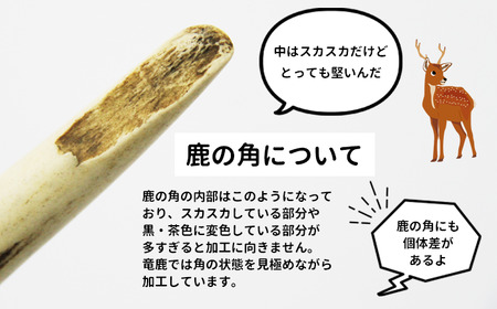 鹿の角 角笛 1個 【竜鹿】／ 鹿角 鹿 しか シカ グッズ 本物 加工 加工