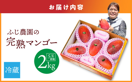 【 2026年 先行予約 】 ふじ農園 の 完熟 マンゴー 2kg C031-002 果物 フルーツ