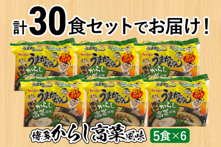 うまかっちゃん＜博多からし高菜風味＞（5袋×6） 30食セット 豚骨ラーメン 博多ラーメン 博多らーめん とんこつラーメン ラーメン 豚骨 福岡県 福岡 九州 グルメ お取り寄せ