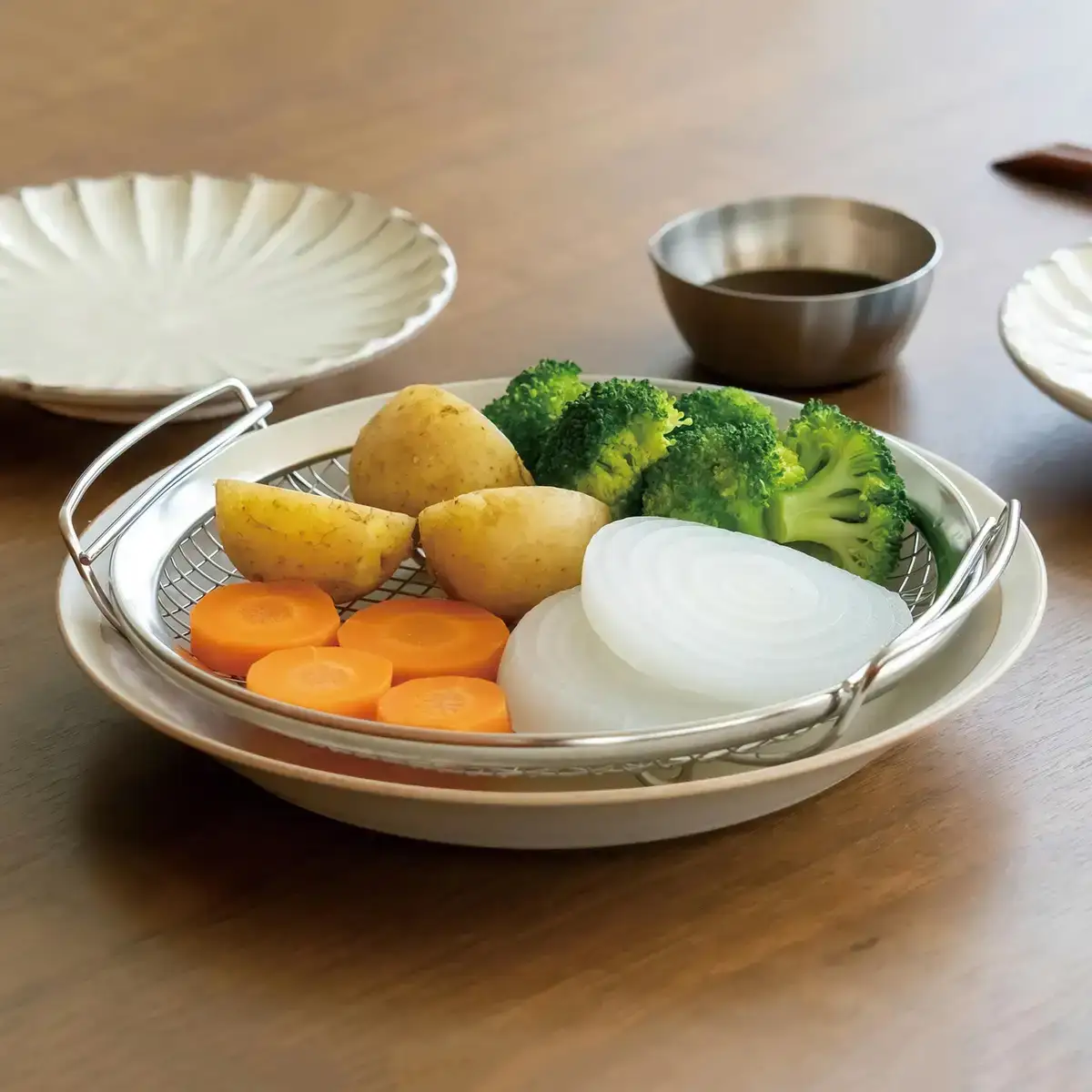 蒸し器 家事問屋 蒸しかご 直径24cm以上フライパン対応 燕三条製 下村企販