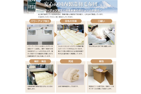 【春夏用】高級 軽量 羽毛布団 シングル 肌掛け 100×140番手 サテン 無地 ｜[川村羽毛 山梨県 韮崎市 20743702]