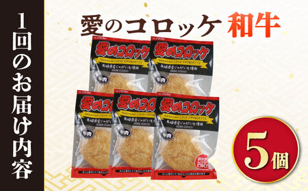 【12回定期便】愛のコロッケ（長崎和牛入り）5個  / コロッケ ころっけ 牛肉コロッケ おかず 惣菜 時短 冷凍  牛肉 和牛 / 大村市 / 株式会社ナガスイ [ACYQ040]