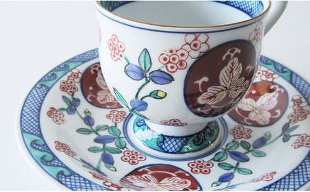 有田焼 古伊万里草花紋 珈琲碗皿 【篠英陶磁器オリジナル】 カップ＆ソーサー コーヒーカップ ティーカップ おしゃれ 記念日 ティーカップ ギフト ティーカップ teacup ティーカップ A50-235