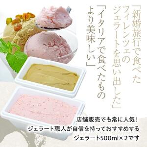 【数量限定】ジェラート 500ml×2種 食べ比べ  シチリア産 ピスタチオ TAROいちごミルク【大容量 アイス 業務用 セット 合計 1リットル スイーツ 人気 デザート 冷凍 氷菓子 家族 ファミリーサイズ 苺】