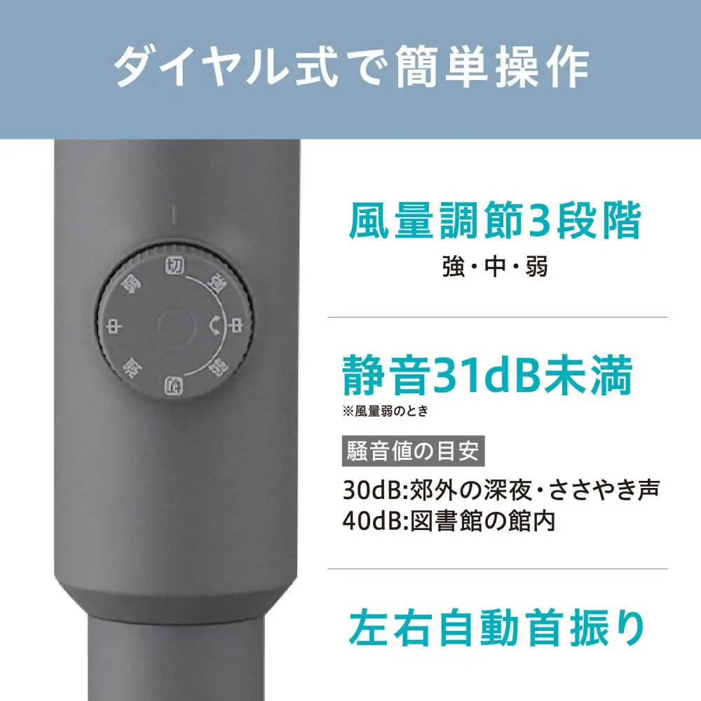 サーキュレーター扇風機 ACスタンドファン メカ式 アイリスオーヤマ STF-AC15EC-H ダークグレー サーキュレーター