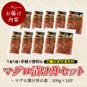 マグロ漬け丼100g×10袋 山川町漁協 IB039-001 マグロ マグロ