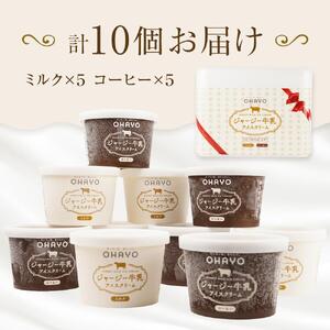 オハヨー乳業 ジャージー牛乳 アイスクリーム 120ml×10個（ミルク・コーヒー）ギフト  | アイスクリーム アイス アイス