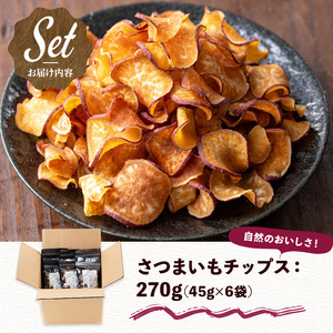 さつまいもチップス (45g×6袋・計270g) サツマイモ さつま芋 野菜 天然塩 紅はるか 国産 香川県産 産地直送 スイーツ おやつ スナック お菓子 おつまみ 常温【man208】【Bettim farm】
