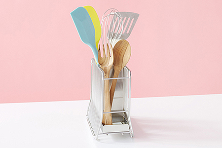 [ハナウタ] おしゃれなステンレス製キッチン用品 ツールスタンドS シルバー 燕三条製 【010P006】