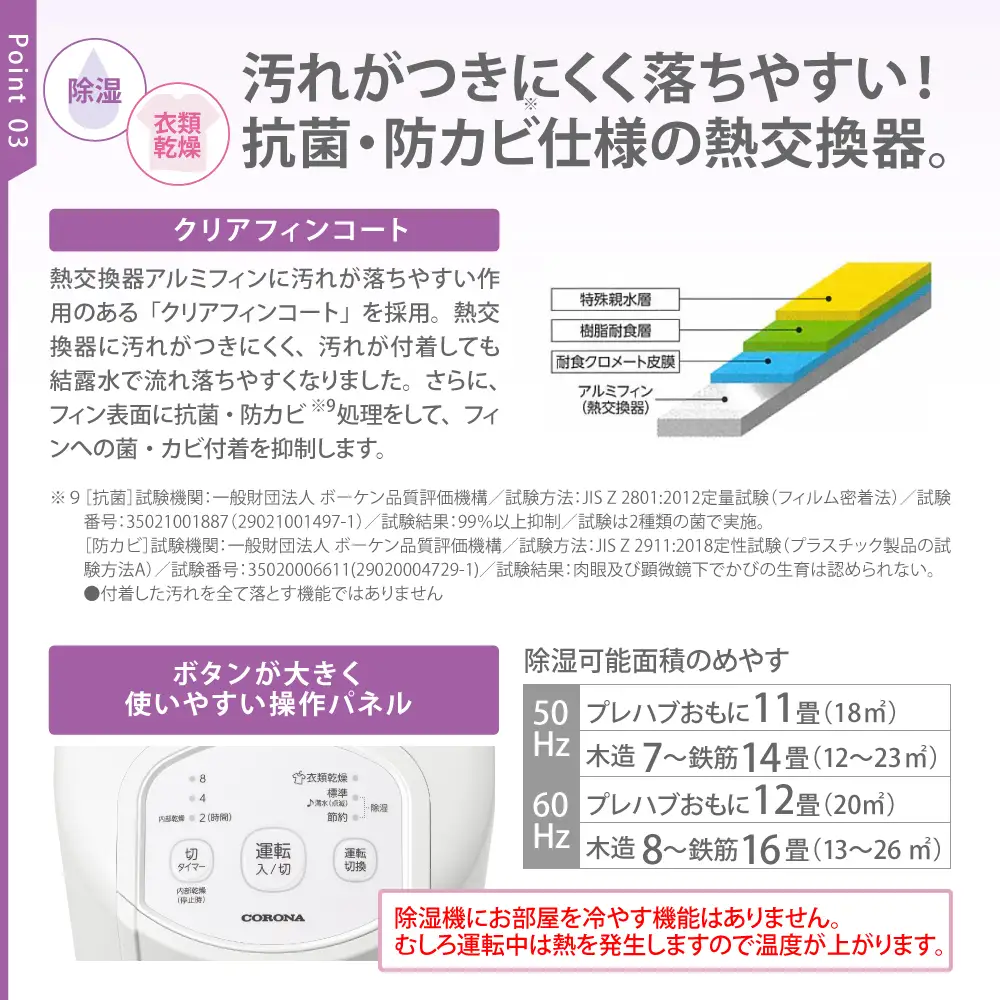 【コロナ】コンプレッサー式 衣類乾燥除湿機 BD-6326(W)