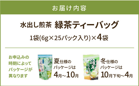 【5営業日以内に発送】【 期間限定 】 水出し煎茶 緑茶 ティーバッグ 4袋 K111-039_02 スピード配送 最短 すぐ届く お急ぎ