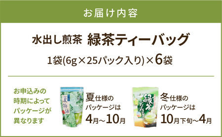 【 5営業日以内に発送 】【 期間限定 】 水出し煎茶 緑茶 ティーバッグ 6袋 K111-039_03 スピード配送 最短 すぐ届く お急ぎ